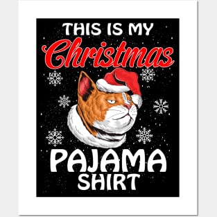 This is my Christmas Pajama Shirt CAT Posters and Art